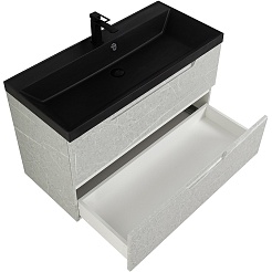 BelBagno Тумба с раковиной Vittoria 90 подвесная Toros Bianco с раковиной BB900/450-LV-ART-AST-NERO – фотография-3